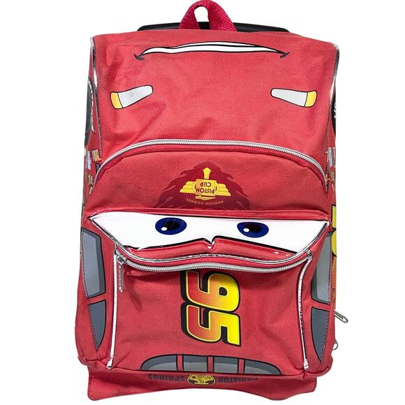Disney Pixar Cars Lightning McQueen Rolling Mini Backpack Luggage Travel Kids - Picture 6 of 14